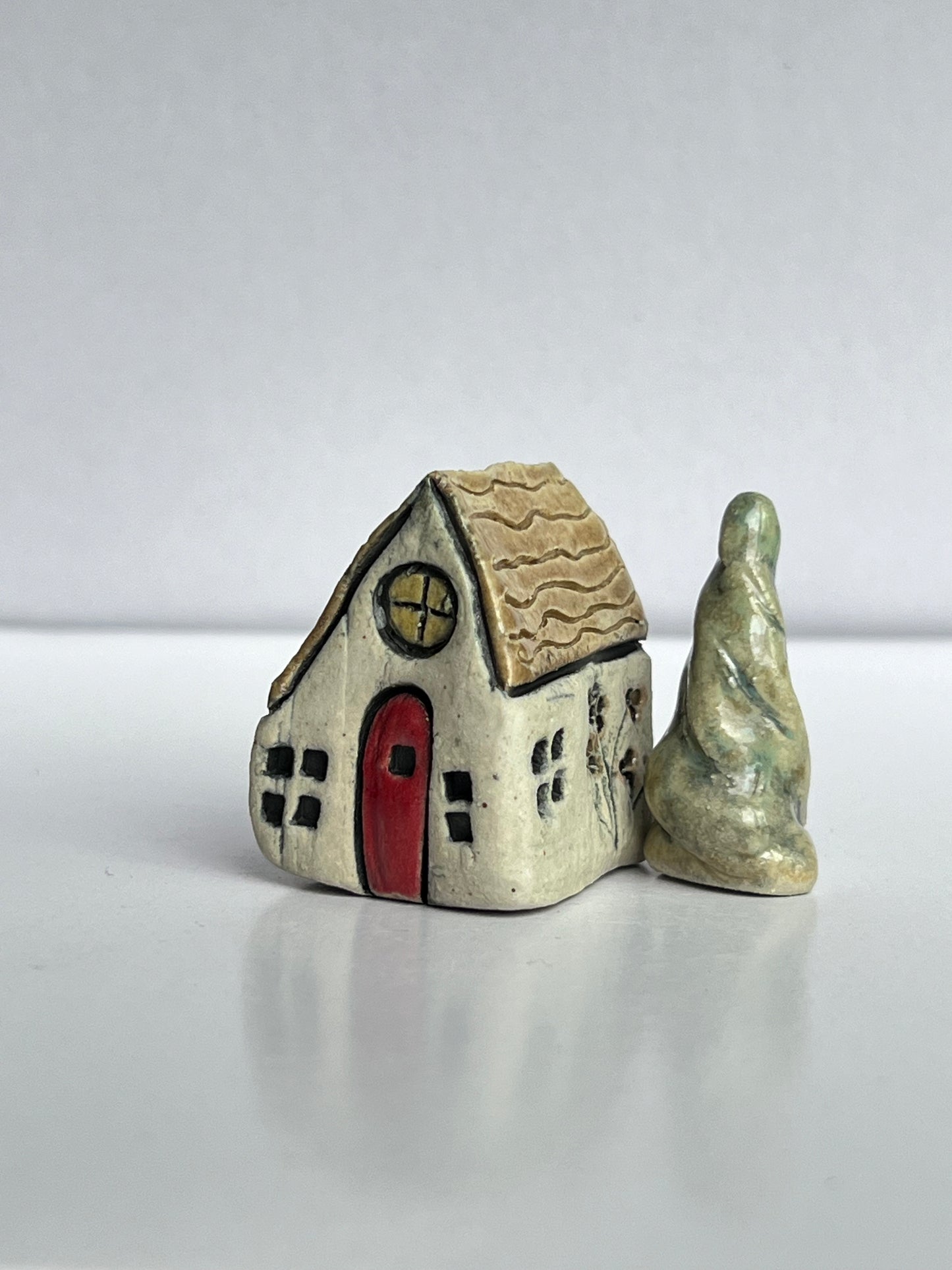 Ceramic House with Tree - College Hill Collection