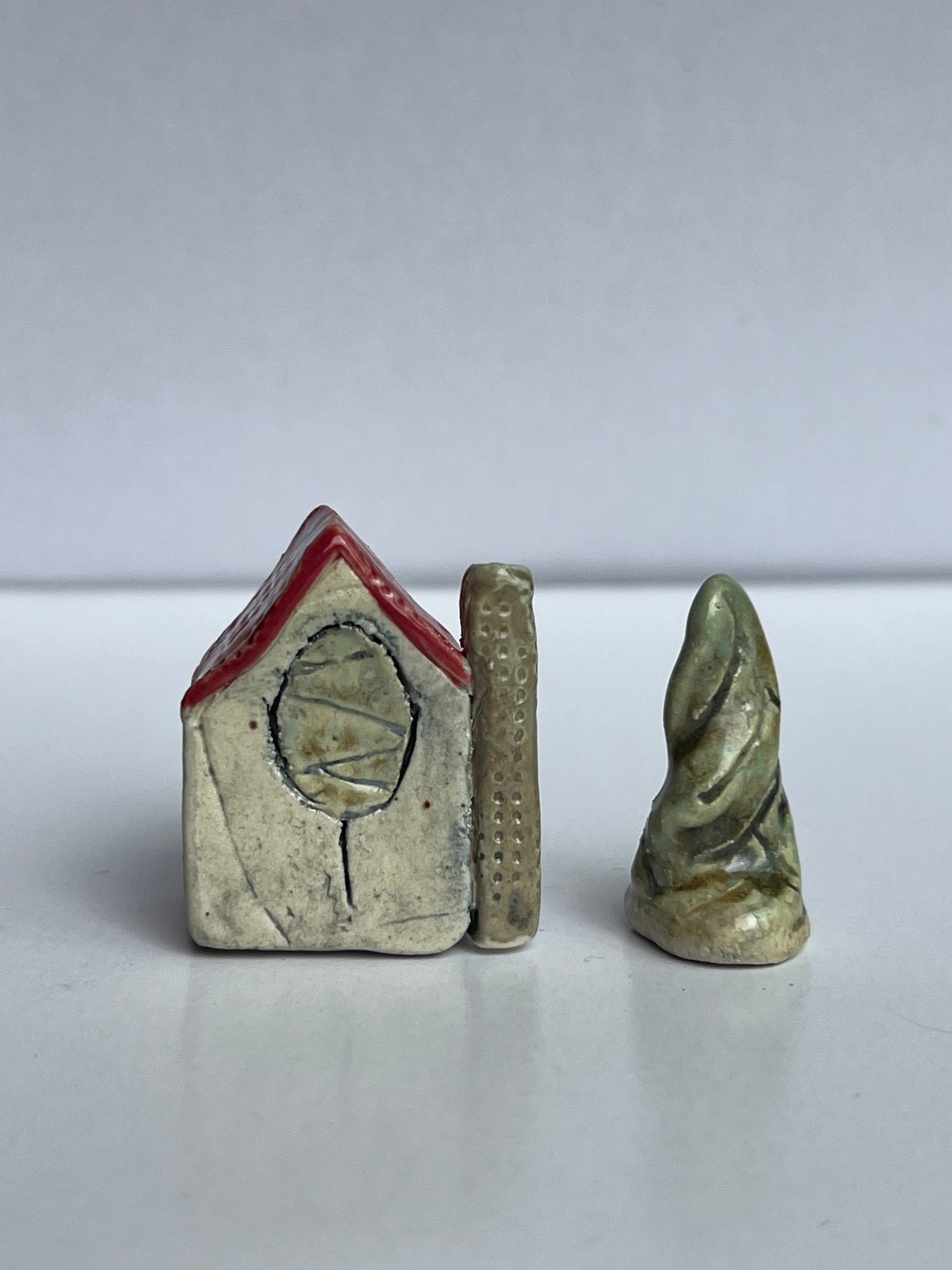 Ceramic House - Red Roof Collection with Tree