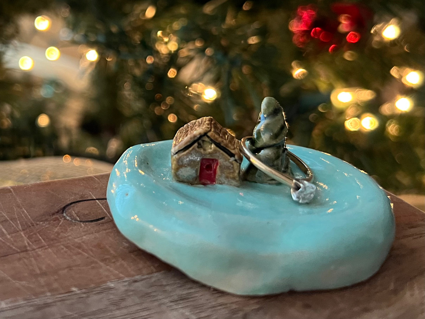 Cabin and Tree Figurine